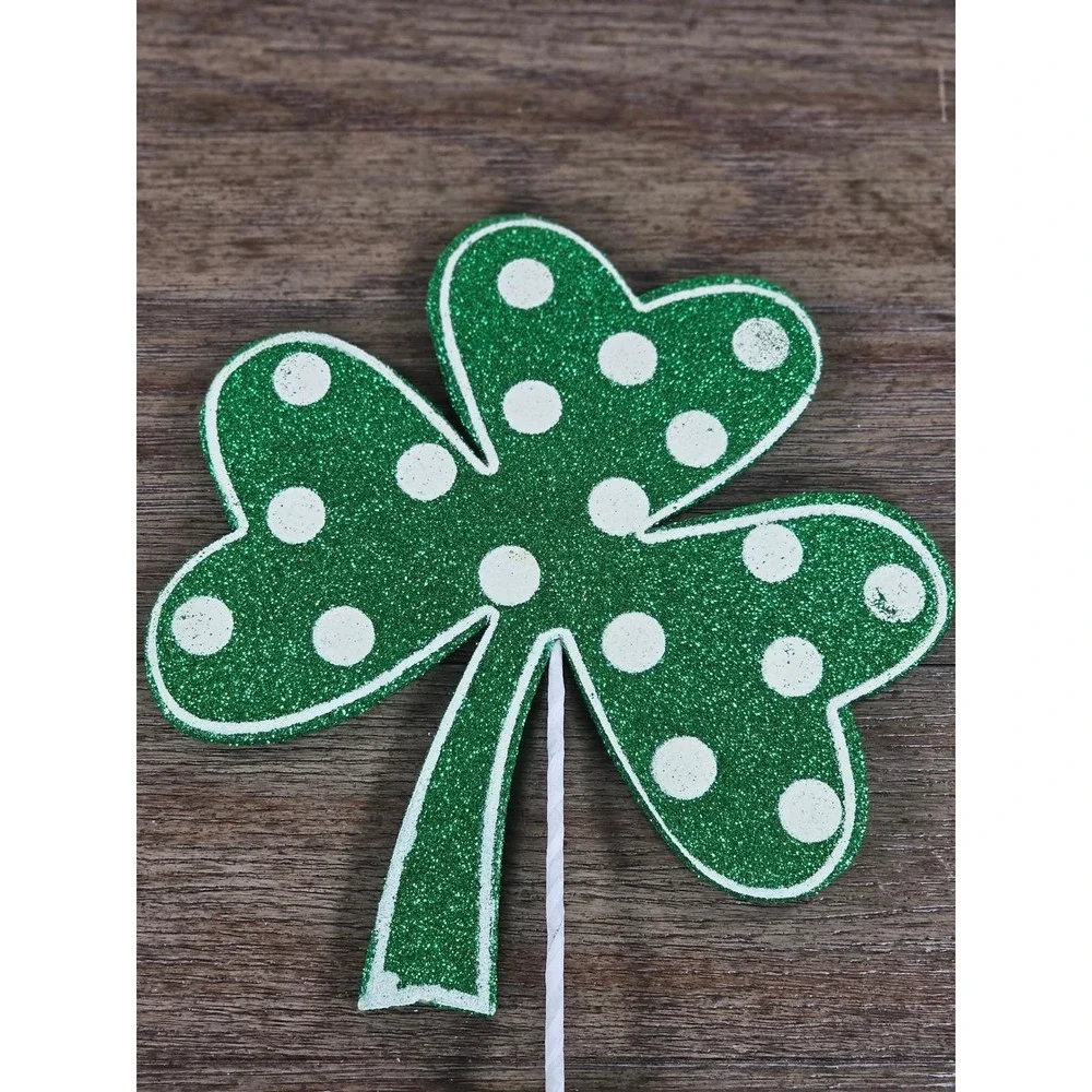 Set of 4 Green Polka Dot Clover Sprays 19